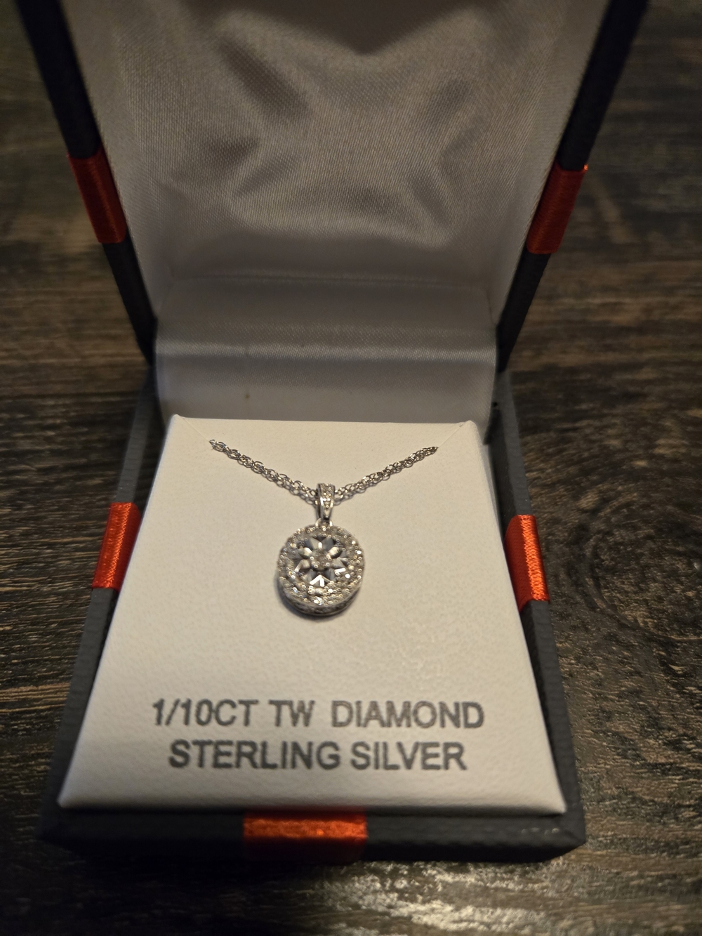 Sterling Silver Diamond Halo Pendant Necklace - White